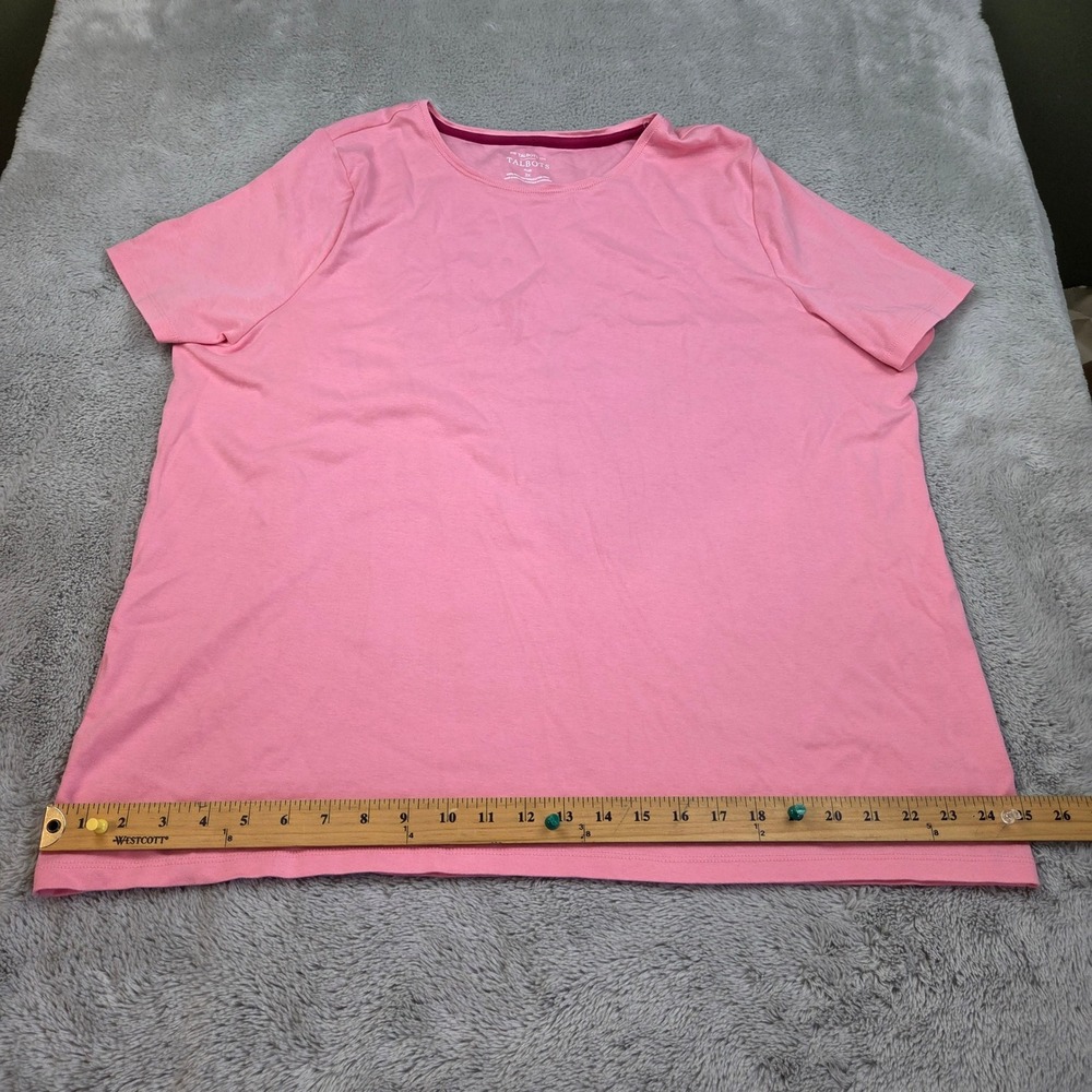 Talbots Pima Cotton Tee Women 3X Short Sleeve Crew Neck Casual Basic Top Pink